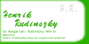 henrik rudinszky business card